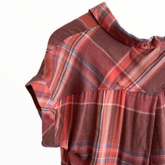 Cloth & Stone Plaid Short Sleeve Button Down Size Medium - Picture 5 of 8